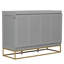 Grand lit escamotable moderne avec commode, lit pliable avec base en métal doré et verrou-129158376