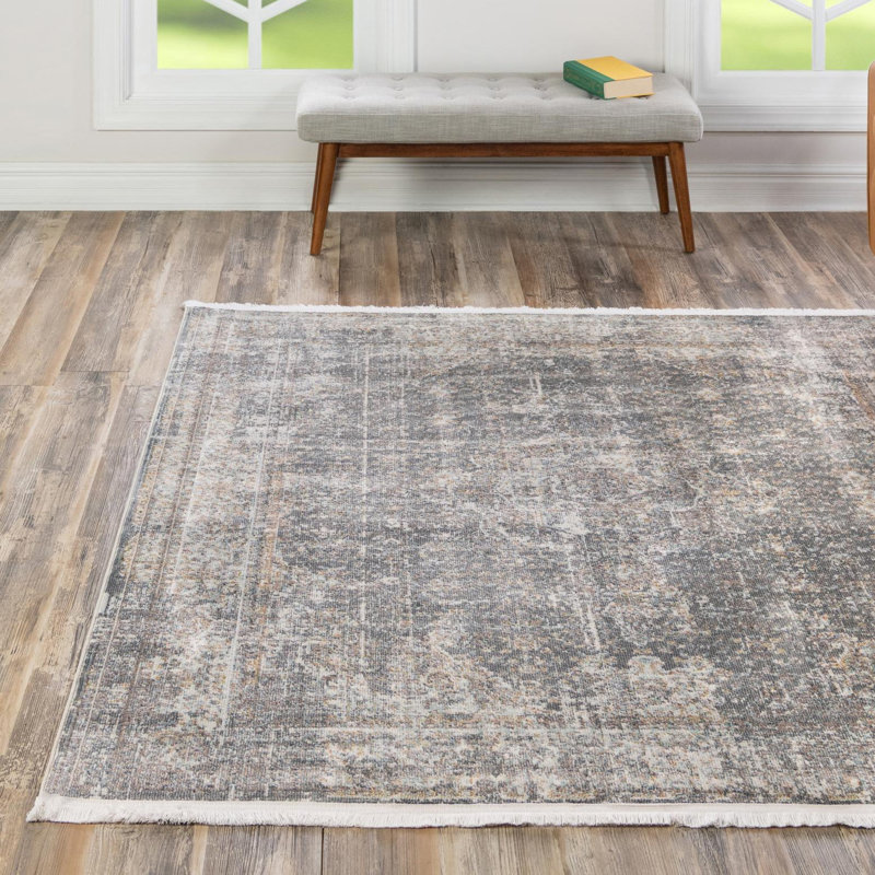 Tapis gris Folmar, Carré de 5 pi 5 po