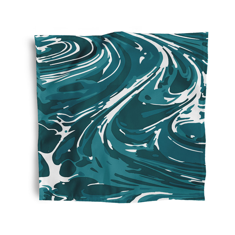Auke Polyester Abstract Square Napkin, Teal