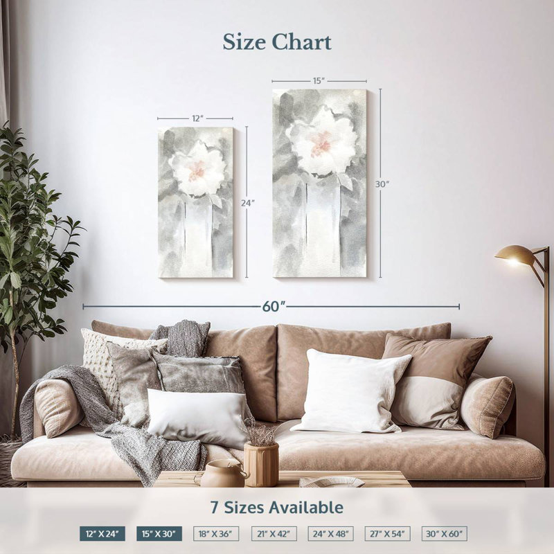 Avery Silver Blush II, 24" H x 12" W