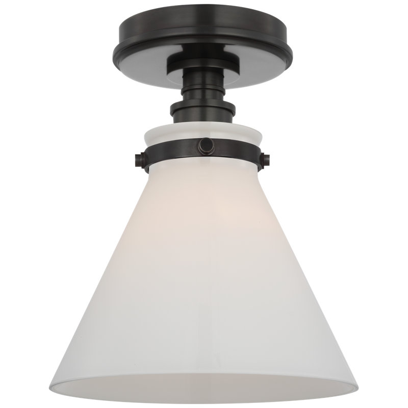 Parkington 1 - Light Flush Mount, Antique-Burnished Brass, Clear