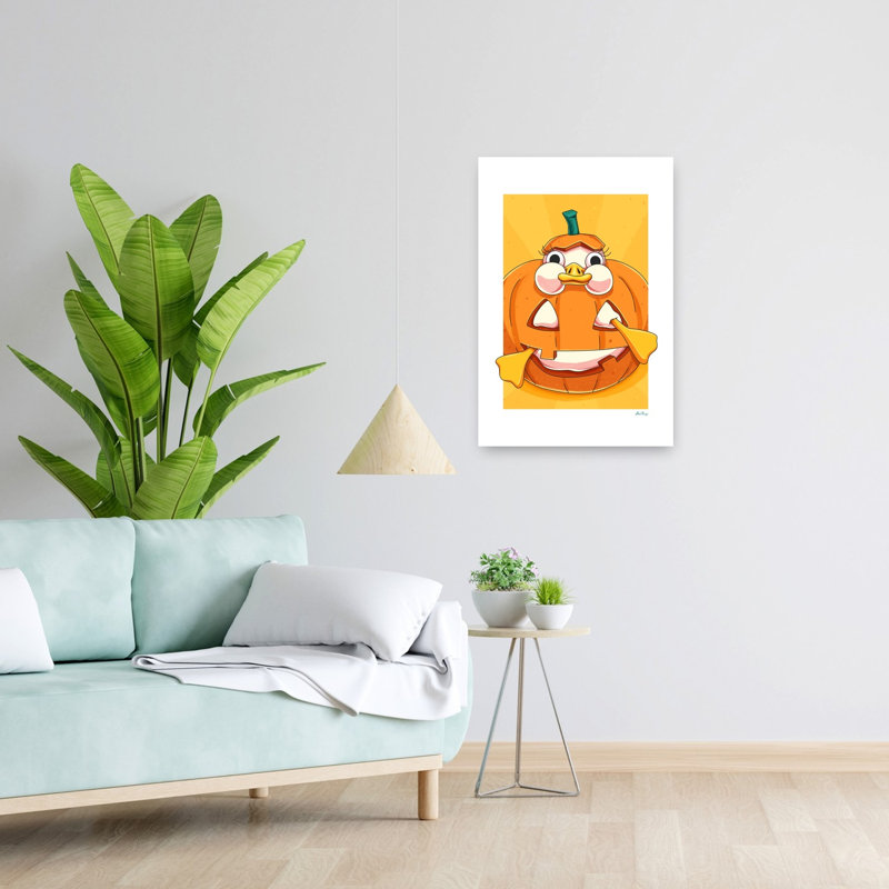 «Halloween Duck», art mural contemporain, H 24 po x l 16 po
