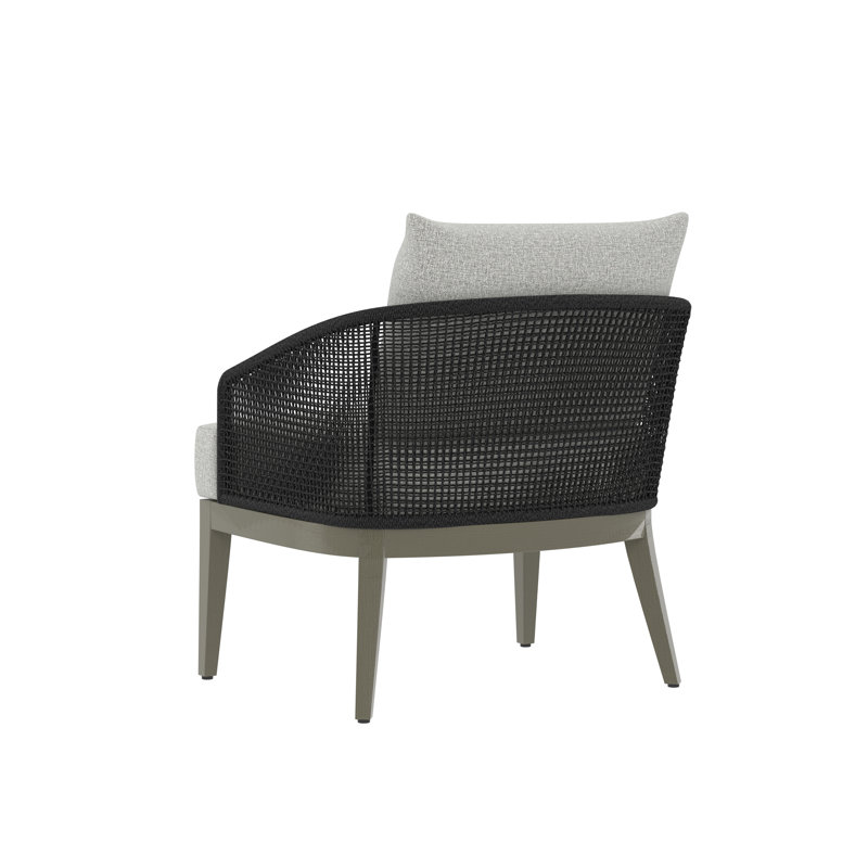 Capri Outdoor Teak Lounge Chair, Brown, White