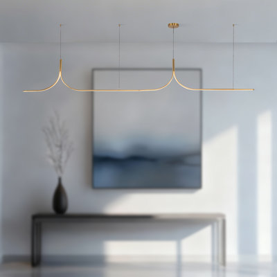 Thread 10-ft Gold dimmable LED Linear Pendant