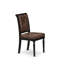 L'ensemble de table de cuisine 5 pièces se compose d'une table de salle à manger moderne et de 4 chaises de salle à manger en tissu de polyester texturé brun avec dossier haut - fini noir sablé-240995808-260070354-260070355
