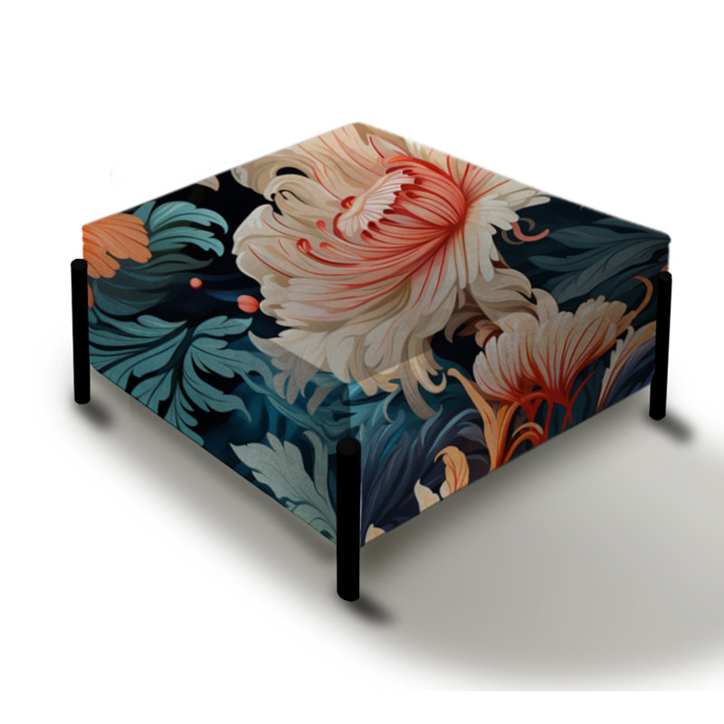 Oceanic Harmony Tropical Pattern - Tropical Large Square Ottoman