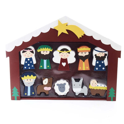 10 Piece Wooden Children's Nativity Set