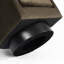 Fauteuil demi-tonneau pivotant en velours de café avec base en bois massif Everett Applewold-107639666