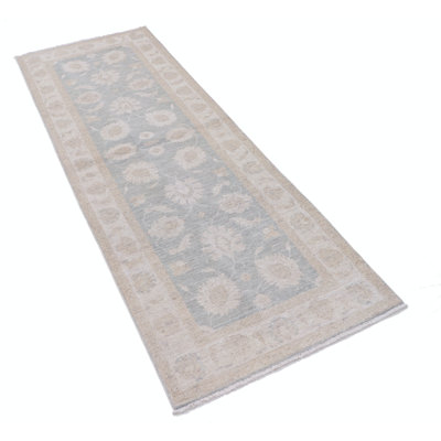 2.6x7.6 ft Floral Handknotted Wool Runner Rug for Hallway, Corridor and Kitchen, Stair Rug