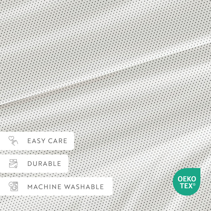 Sheet Set Solid Microfiber Ultra Soft Bedding, California King Sheet Set with 2 Pillowcases, Light Gray Dots