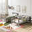 Twin-Over-Twin Bunk Bed with Storage and Guard Rail-906567855