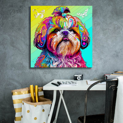«Rainbow Shih Tzu» par Dean Russo, art mural sur toile