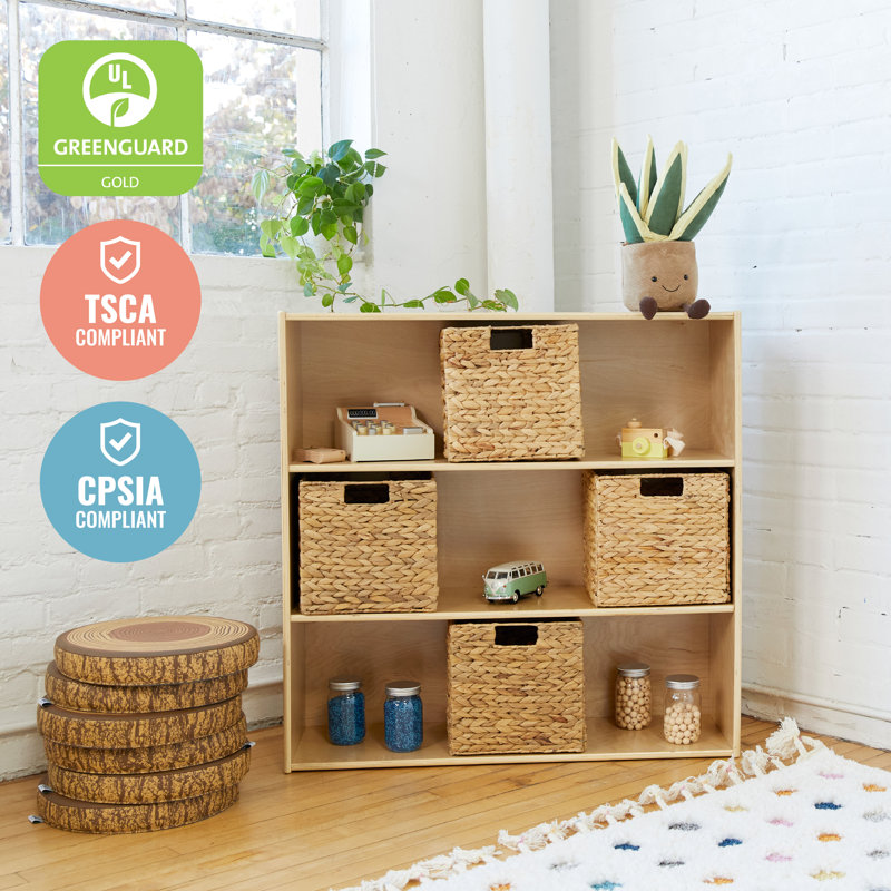 Natural Birch 3-Shelf Kids Storage Cabinet