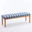 53" Modern Dining Chairs Bench, Fabric Upholstered Seat with Solid Wood Frame for Kitchen Table, Breakfast Nook and Cafe, Blue Plaid-716508670