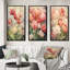 «Retro Blooming Retro Tulips Flowerfield», 3 pièces sur toile-779187725-779187724