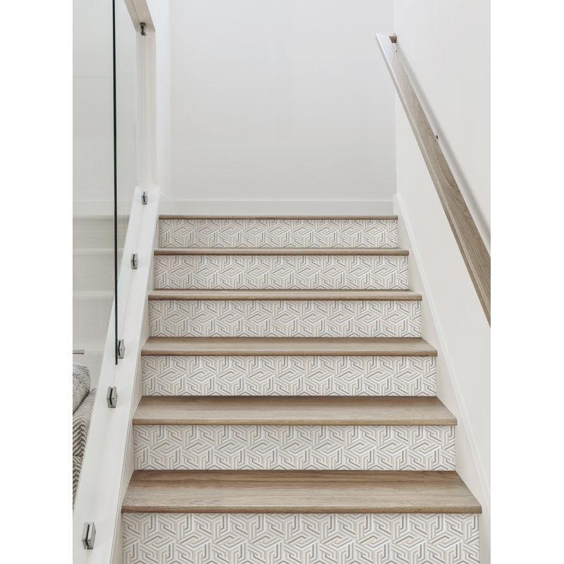 Montants d'escalier en vinyle Op Art Lines, H 6,5 po x l 48 po, H 7,5 po x l 48 po