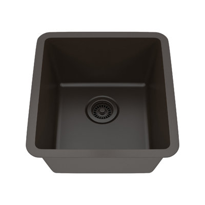 Évier de cuisine en quartz 16 po x 18 po, évier de cuisine à simple cuve, petit évier, évier de cuisine encastré, évier de cuisine en composite de granite, évier encastré, cuisine