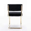 Chaises de salle à manger modernes, 2 pièces en velours côtelé noir avec base en métal doré et capitonnage de 2 chaises d'appoint, scintillantes et charmantes