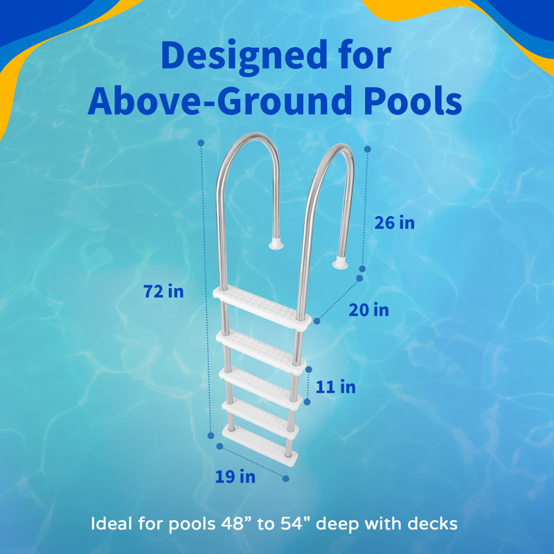 Standard Stainless Steel In-Pool Ladder for Above Ground Pools