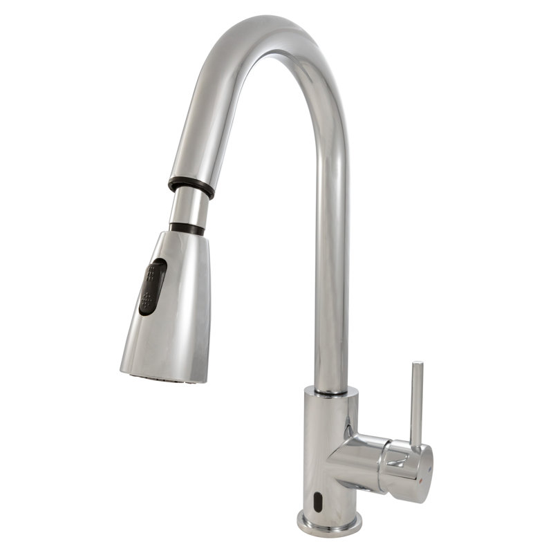 FlowCurve 1.5 in Centerset Touch Free Sensor Kitchen Faucet without Deckplate in Polished Chrome