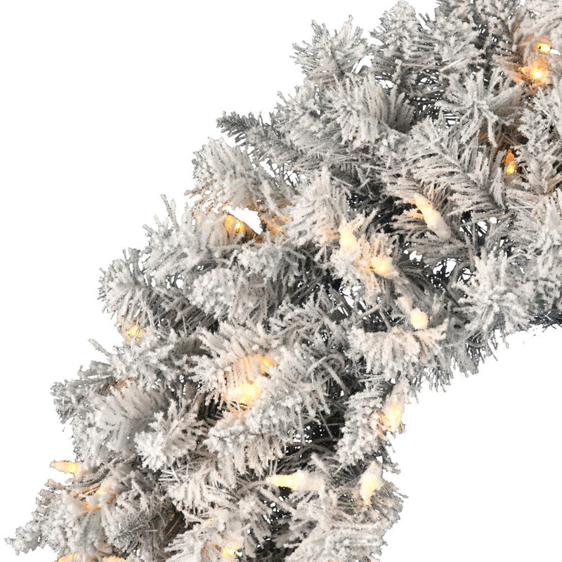 Couronne artificielle en argent givré, H 30 po x l 30 po x P 3 po, Argent