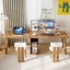 Bureau rectangulaire en bois massif noyer clair-2068864893