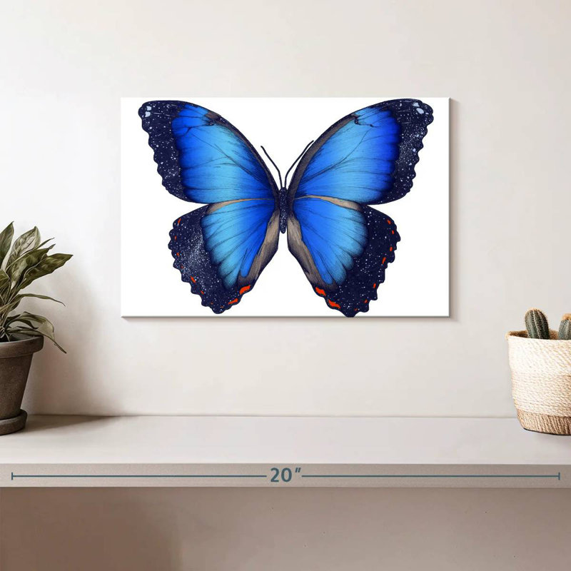Cosmic Blue Butterfly, 8" H x 12" W
