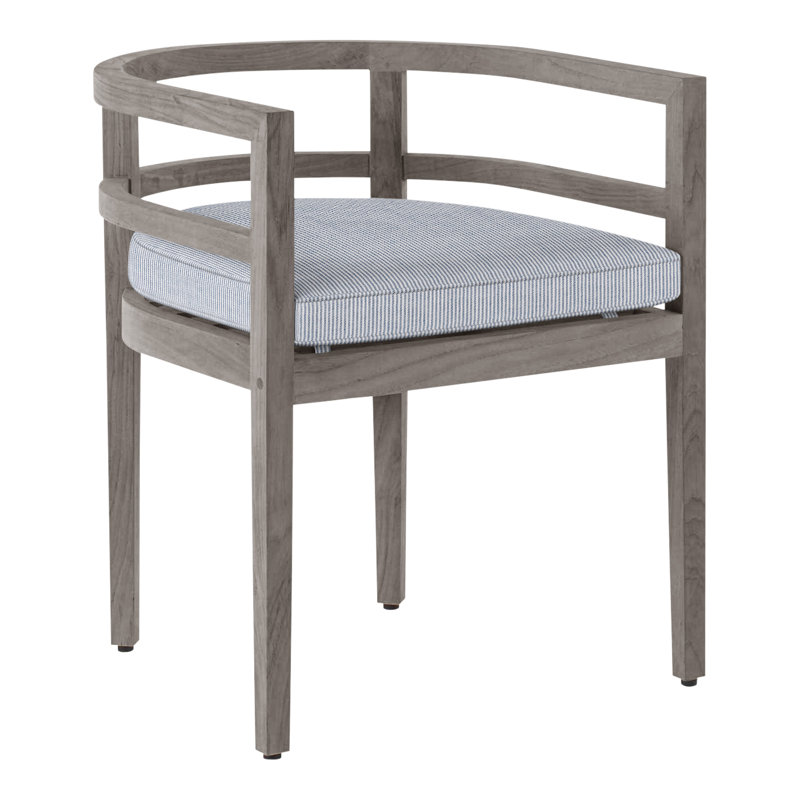 Chaise avec accoudoirs d'extérieur en teck Santa Barbara, Welt, Perigold ‑ répétition de mer, Teck huître