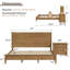Ensemble de chambre à coucher en bois massif de chêne rouge avec lit en chêne rouge et tables de chevet assorties-117028911-117028913