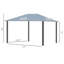 Pavillon de jardin avec conception réglable, structure en métal, 10 x 12 pi et acier pour patio couvert
