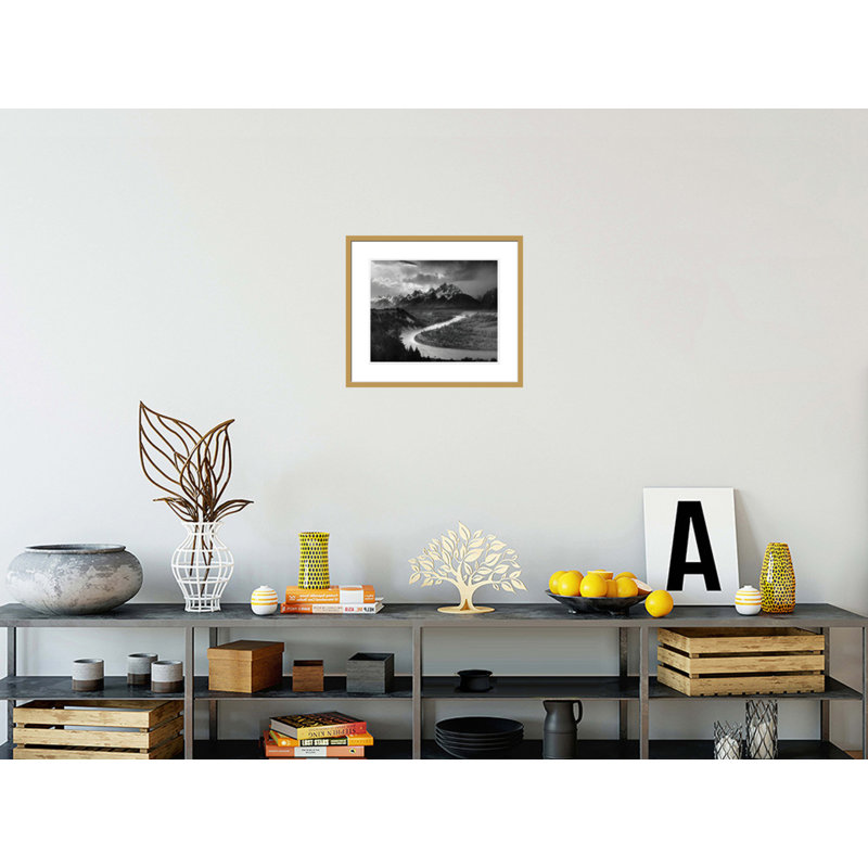 «The Tetons and the Snake River» par Ansel Adams, impression giclée sur cadre, 17.75" H x 20.74" W