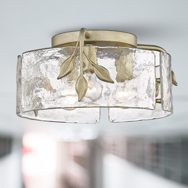 Plafonnier encastré en verre Andries, Or blanc