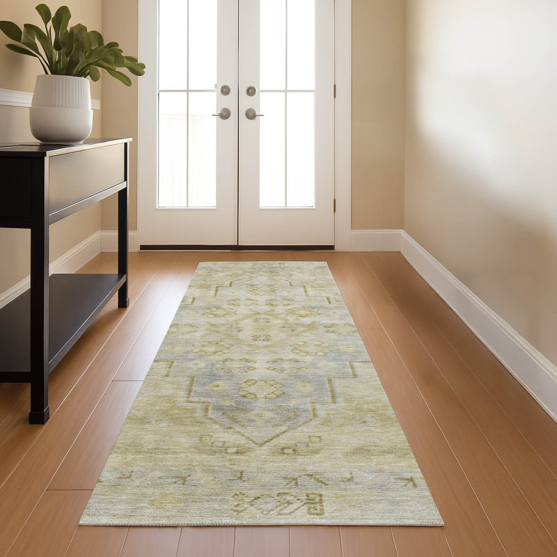 Premium Machine Washable Mayfield Border Rug, Runner 2'3" x 7'6"