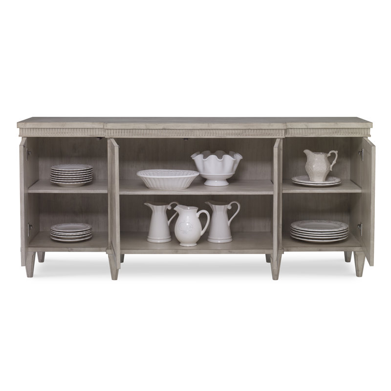 Bisque Mahogany Fluted 76'' Contemporary Sideboard