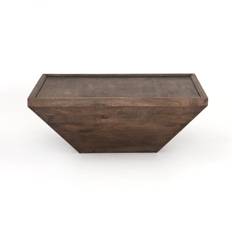 Table basse en bois massif Kenja, Brun vieilli