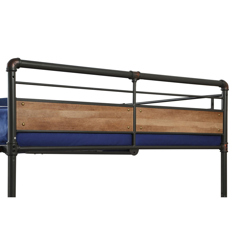 Maspeth Kids Queen Over Queen Bunk Bed, Black