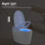 Toilette intelligente avec siège rabattable avec capteur de pied, chauffée la nuit, buse autonettoyante, télécommande, chasse d'eau automatique, ralentissement silencieux,