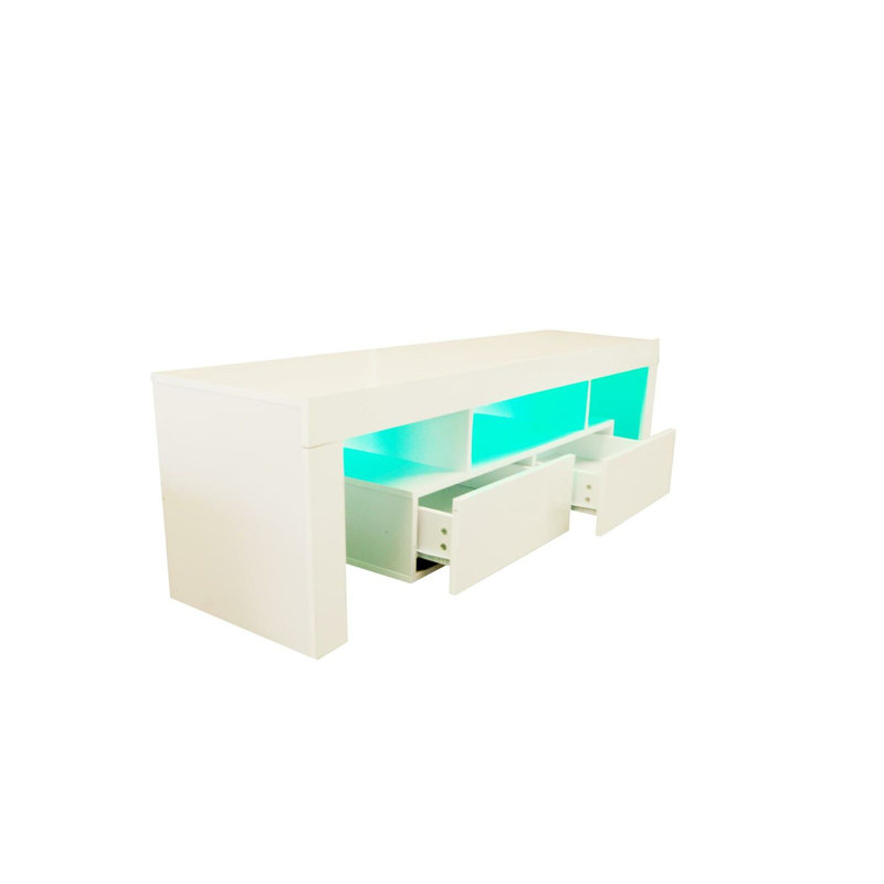 Alloway Unfinished TV Stand for TVs up to 60", White, 45cm H x 160cm L x 35cm W