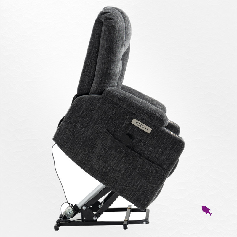 Fauteuil inclinable électrique rembourré avec massage et chaleur, Gris