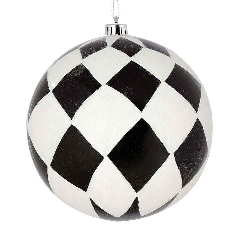 Boule avec ornement de Noël scintillant diamant blanc, Noir