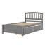 Lit plateforme en bois avec tiroirs et tête de lit-607204006