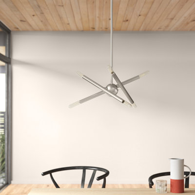 Lustre linéaire Spoutnik moderne à 6 lumières Poco