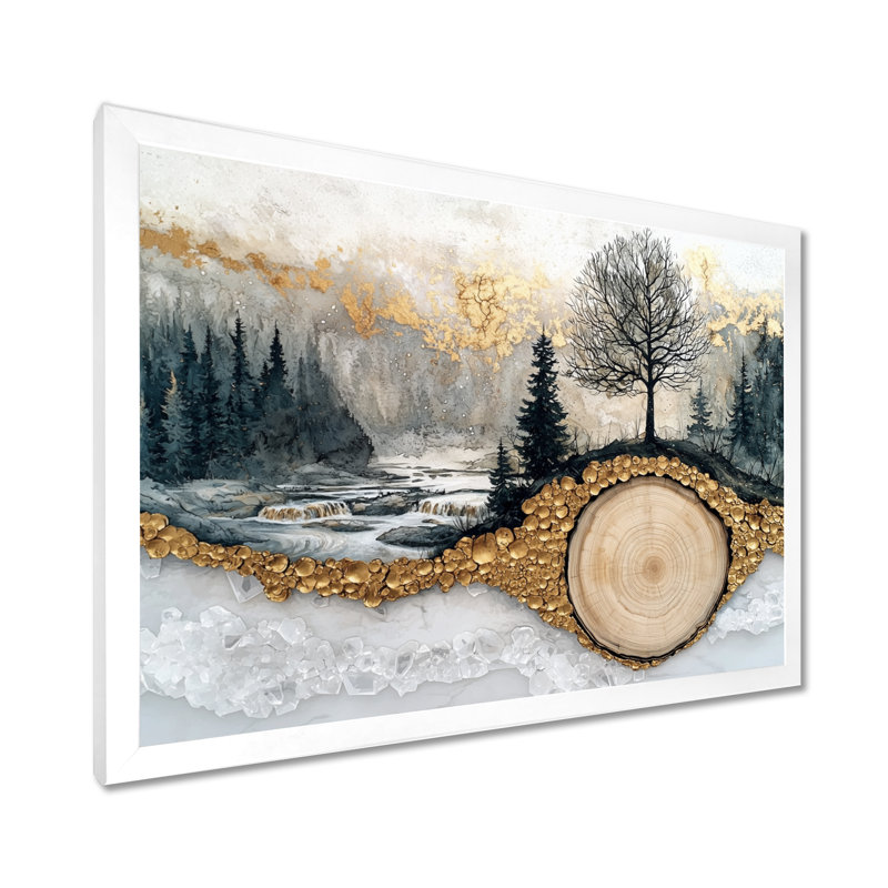 Glenisha - Landscapes Wall Art, H 16 po x l 32 po, Avec cadre, Blanc