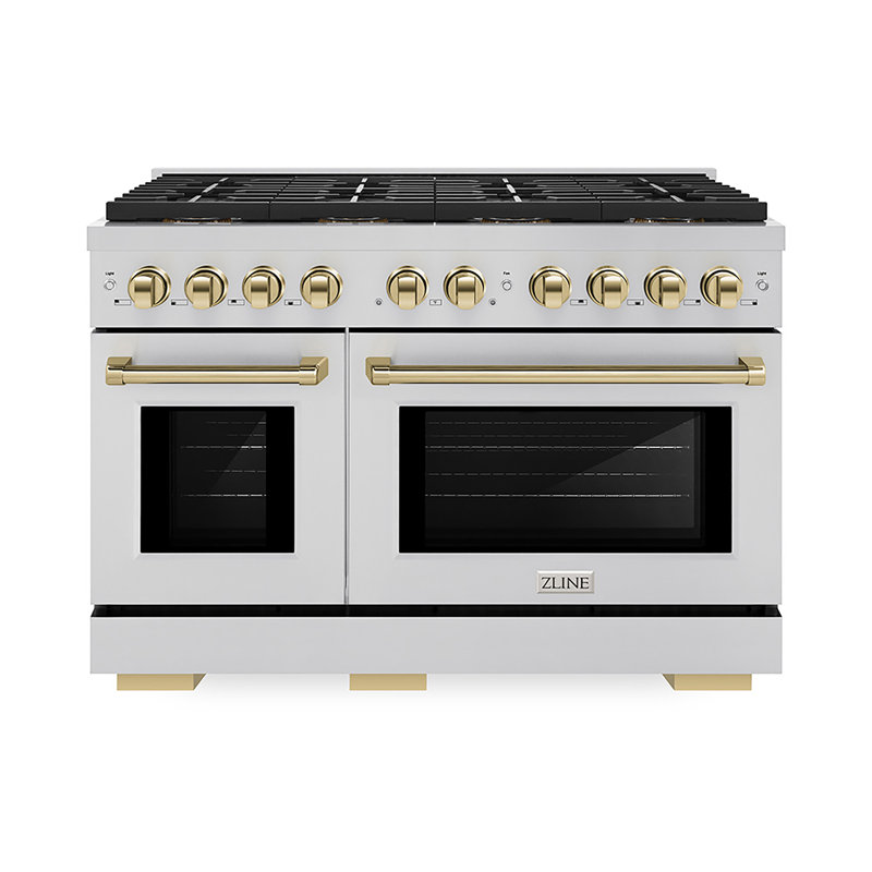 ZLINE Autograph 48 in. Paramount Dual Fuel Range with 8 Burner DuoPro Cooktop and Gold Accents, Gold, Dual Fuel