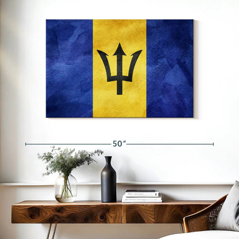 Drapeau Borges Caraïbes Barbade, H 26 po x l 39 po