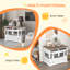 Table d'appoint pour chien avec rangement, cage de chien moderne en bois 41 po avec portes doubles pour petits et moyens chiens, blanc