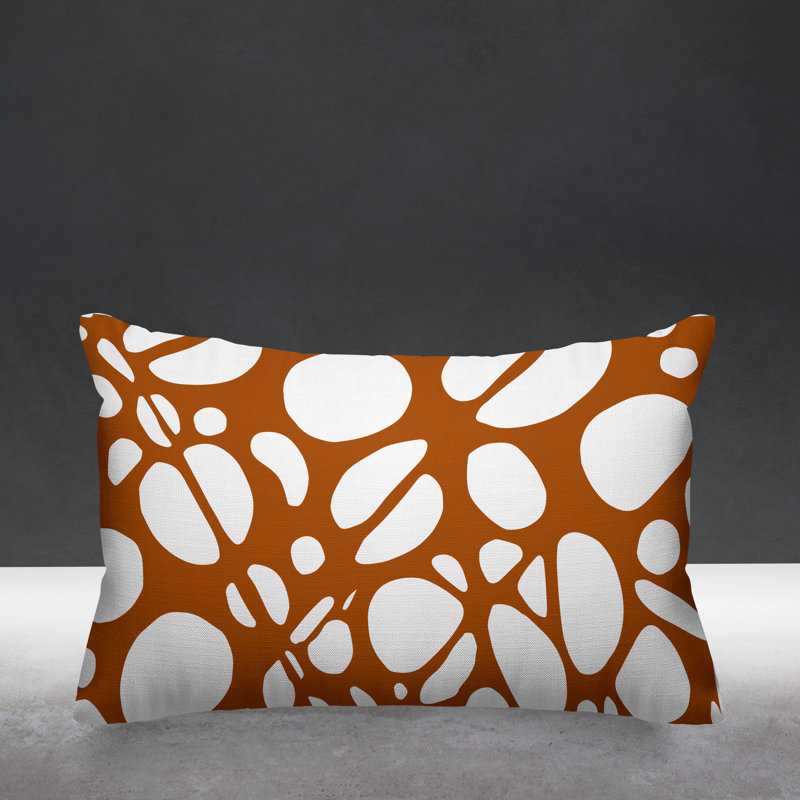 Housse de coussin rectangulaire pour l'extérieur Tribal, Orange brûlé