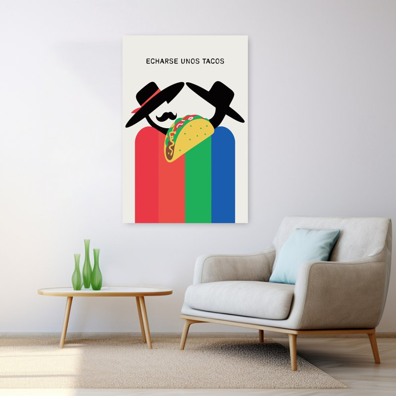 Art mural de ville traditionnelle vibrante et colorée Taco, H 48 po x l 32 po