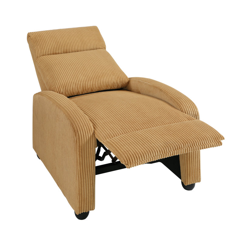 Modern Push Back Recliner, Yellow
