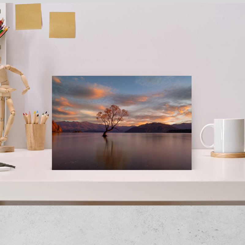 Art mural contemporain abstrait Lone Tree, H 18 po x l 12 po